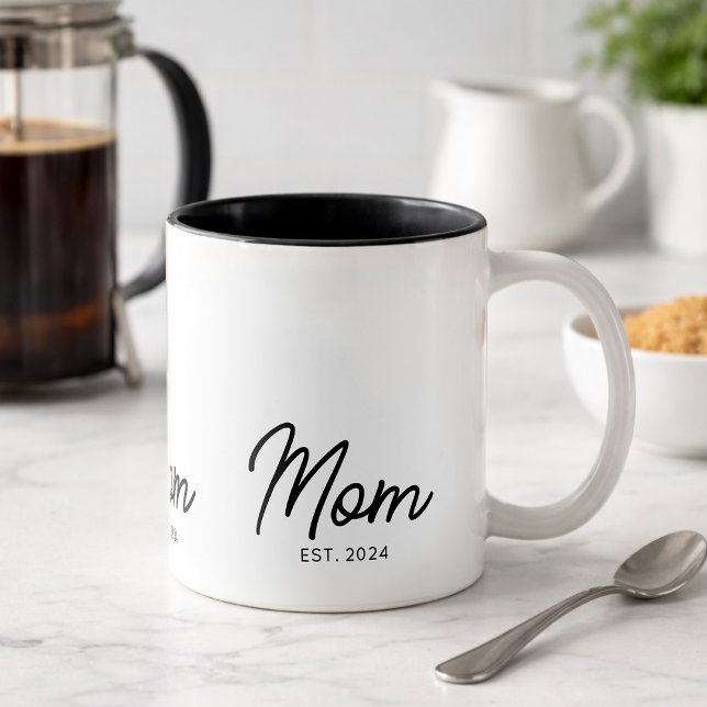 Tasse 2 Couleurs Cadeau de nouvelle maman établie (Créateur téléchargé)