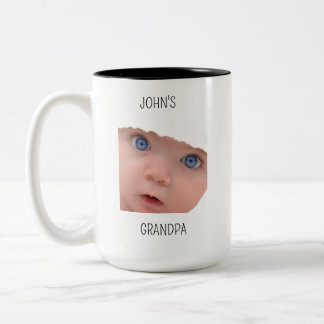 Tasse 2 Couleurs Cadeau de papa pour son anniversaire, visage de bé