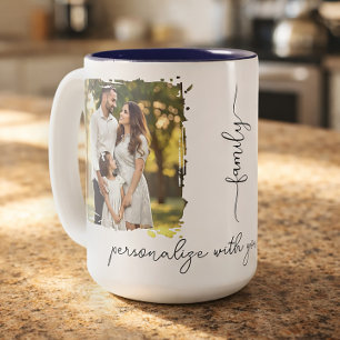 Tasse 2 Couleurs Cadeau de photos de famille personnalisé pour Mama