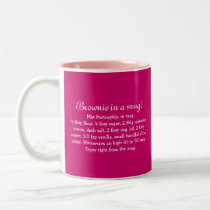 Tasse 2 Couleurs Cadeau de recette de "brownie dans une tasse" pour