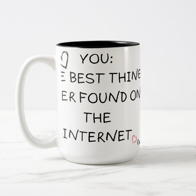Tasse 2 Couleurs Cadeau de Rencontres Internet, Rencontres en ligne (Gauche)