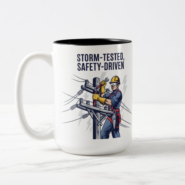 Tasse 2 Couleurs Cadeau de restauration de tempête pour monteur de  (Gauche)