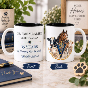 Tasse 2 Couleurs Cadeau de retraite pour vétérinaire de gros animau