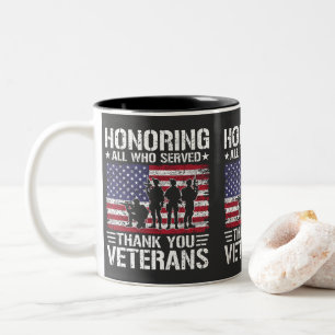 Tasse 2 Couleurs Cadeau de service militaire patriotique Merci aux