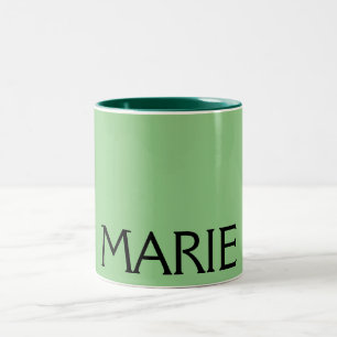 TASSE 2 COULEURS CADEAU DE TEXTE AJOUTEZ VOTRE NOM VERT MINIMAL SIM