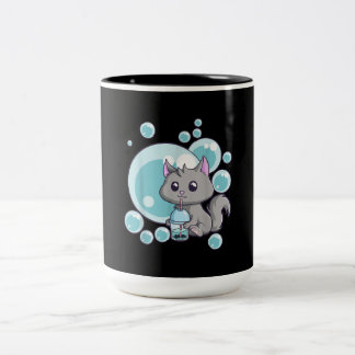 Tasse 2 Couleurs Cadeau de thé bulle de chat | Funny Boba Tea Cats