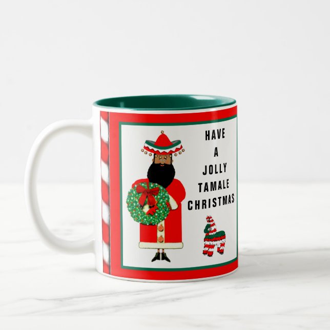 Tasse 2 Couleurs Cadeau de vacances Feliz Navidad (Gauche)