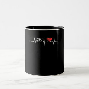Tasse 2 Couleurs Cadeau de vache Love Cow Farmer Heartbeat Gift