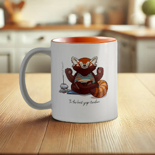 Tasse 2 Couleurs Cadeau d'enseignant de yoga de Panda Rouge Méditat
