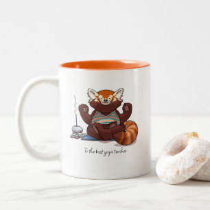 Tasse 2 Couleurs Cadeau d'enseignant de yoga de Panda Rouge Méditat