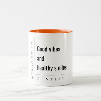 Tasse 2 Couleurs Cadeau dentaire minimaliste simple et audacieux