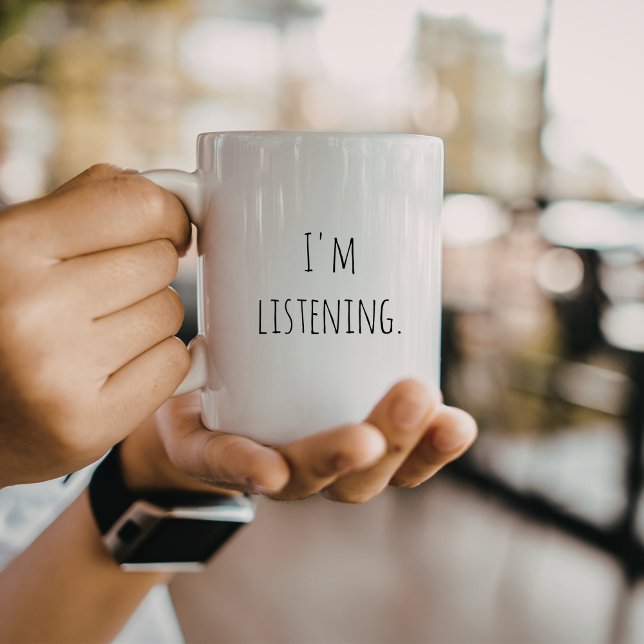 Tasse 2 Couleurs Cadeau drôle Bon auditeur (Créateur téléchargé)
