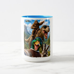 Tasse 2 Couleurs Cadeau drôle de canard colvert selfie Bigfoot T Re