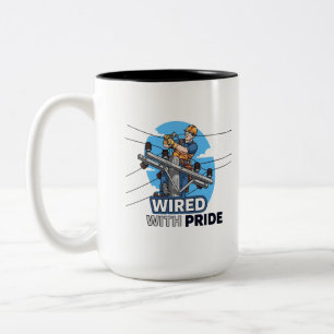 Tasse 2 Couleurs Cadeau drôle et inspirant pour monteur de lignes