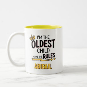Tasse 2 Couleurs Cadeau drôle personnalisé pour l'aîné des enfants