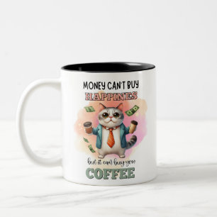 Tasse 2 Couleurs Cadeau drôle pour amateur de chats : L'argent ne p