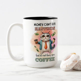 Tasse 2 Couleurs Cadeau drôle pour amateur de chats : L'argent ne p