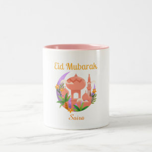 Tasse 2 Couleurs Cadeau Eid Floral Personnalisé