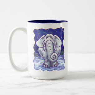 Tasse 2 Couleurs Cadeau Eléphant blanc mignon