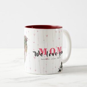 Tasse 2 Couleurs Cadeau floral simple en forme de coeur pour la fêt
