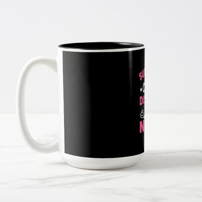 Tasse 2 Couleurs Cadeau infirmière | Super Maman savamment déguisée (Gauche)