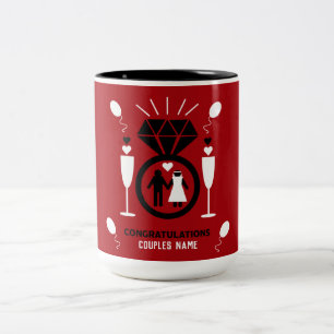 Tasse 2 Couleurs Cadeau original et drôle de félicitations de fianç