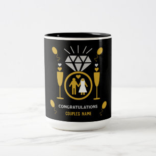 Tasse 2 Couleurs Cadeau original et drôle de félicitations de fianç