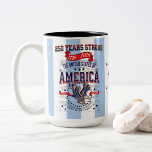 Tasse 2 Couleurs Cadeau patriotique américain personnalisé pour le