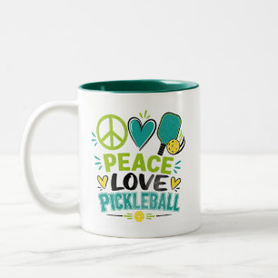 Tasse 2 Couleurs Cadeau Peace Love Pickleball pour les amateurs de