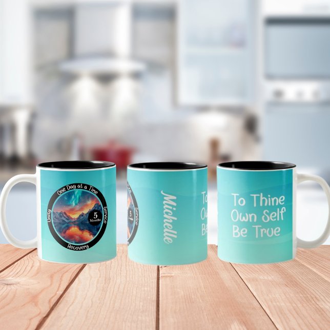 Tasse 2 Couleurs Cadeau personnalisé - Anniversaire de la sobriété (Créateur téléchargé)