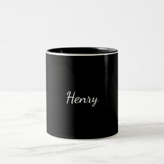 Tasse 2 Couleurs Cadeau personnalisé avec typographie du nom Henry