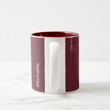 Cadeau personnalisé de monogramme chic marron et r