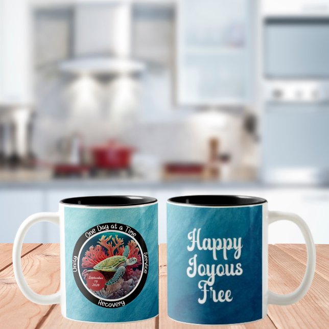 Tasse 2 Couleurs Cadeau personnalisé de récupération de sobriété -  (Créateur téléchargé)