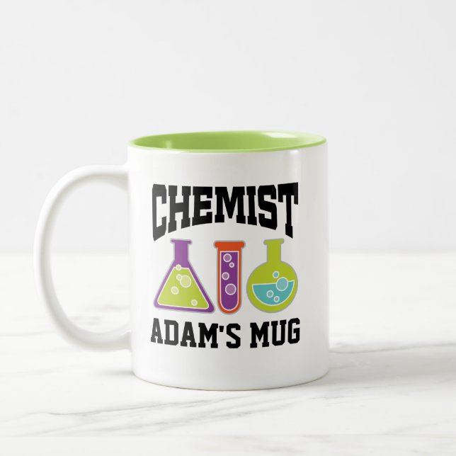 Tasse 2 Couleurs Cadeau personnalisé d'enseignant en chimie (Gauche)