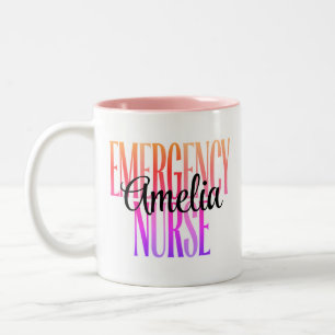 Tasse 2 Couleurs Cadeau personnalisé d'infirmière d'urgence pour le