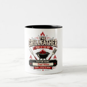 Tasse 2 Couleurs Cadeau personnalisé Grillfather BBQ Papa nom