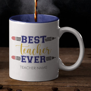 Tasse 2 Couleurs Cadeau personnalisé Meilleur Enseignant - Cadeau P