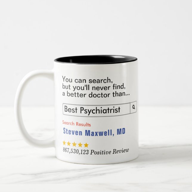 Tasse 2 Couleurs Cadeau personnalisé Meilleure psychiatrie (Gauche)