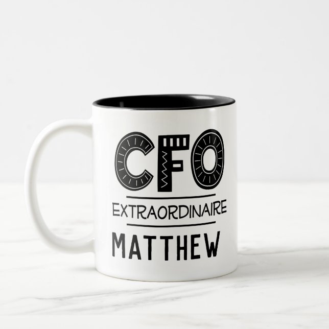 Tasse 2 Couleurs Cadeau personnalisé offert par le chef des finance (Gauche)