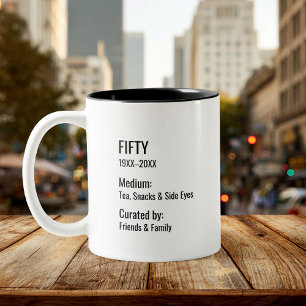 Tasse 2 Couleurs Cadeau personnalisé pour 50e anniversaire de naiss