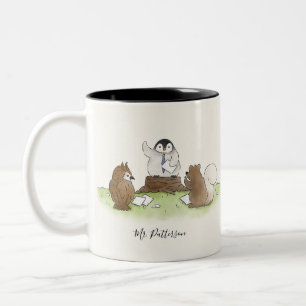 Tasse 2 Couleurs Cadeau personnalisé pour enseignant Manchot de la 