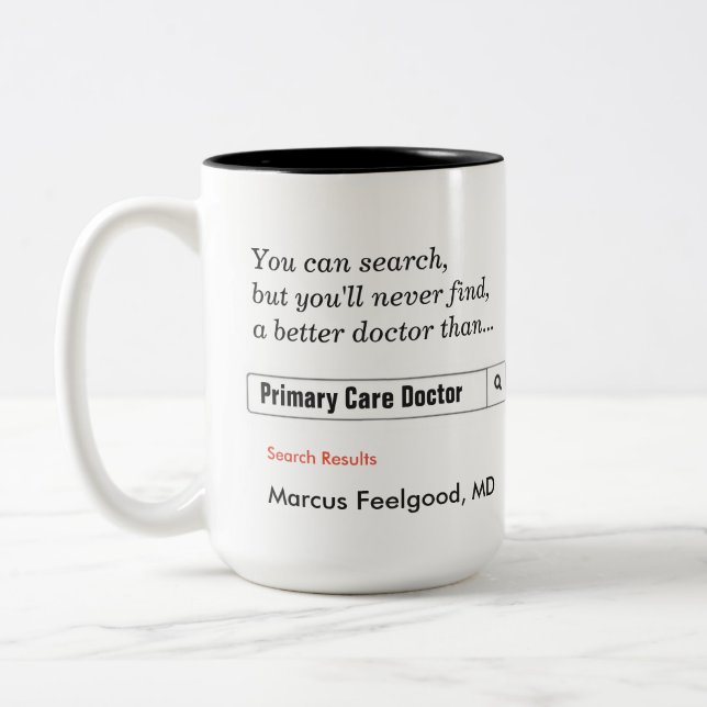 Tasse 2 Couleurs Cadeau personnalisé pour le médecin traitant (Gauche)