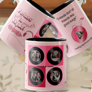 Tasse 2 Couleurs Cadeau personnalisé pour meilleure amie sur disque