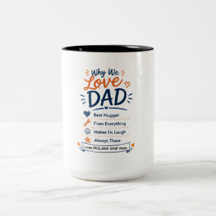 Tasse 2 Couleurs Cadeau personnalisé Pourquoi nous aimons Papa de l