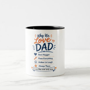Tasse 2 Couleurs Cadeau personnalisé Pourquoi on aime Papa de la pa