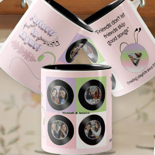 Tasse 2 Couleurs Cadeau photo Meilleure Amie Vinyle Pastel Douce Mu
