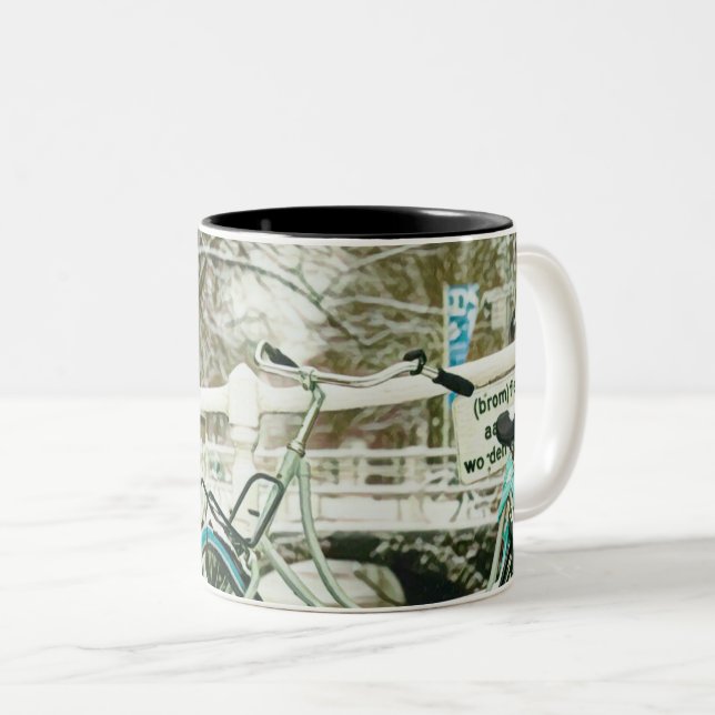 Tasse 2 Couleurs Cadeau pour amoureux du vélo (Devant droit)