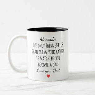 Tasse 2 Couleurs Cadeau pour fils de la part de papa qui te regarde