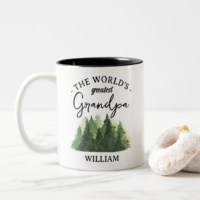 Tasse 2 Couleurs Cadeau pour grand-père Worlds grand-père (Avec donut)