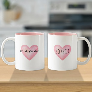 Tasse 2 Couleurs Cadeau pour maman de la part des enfants   Nom d'a
